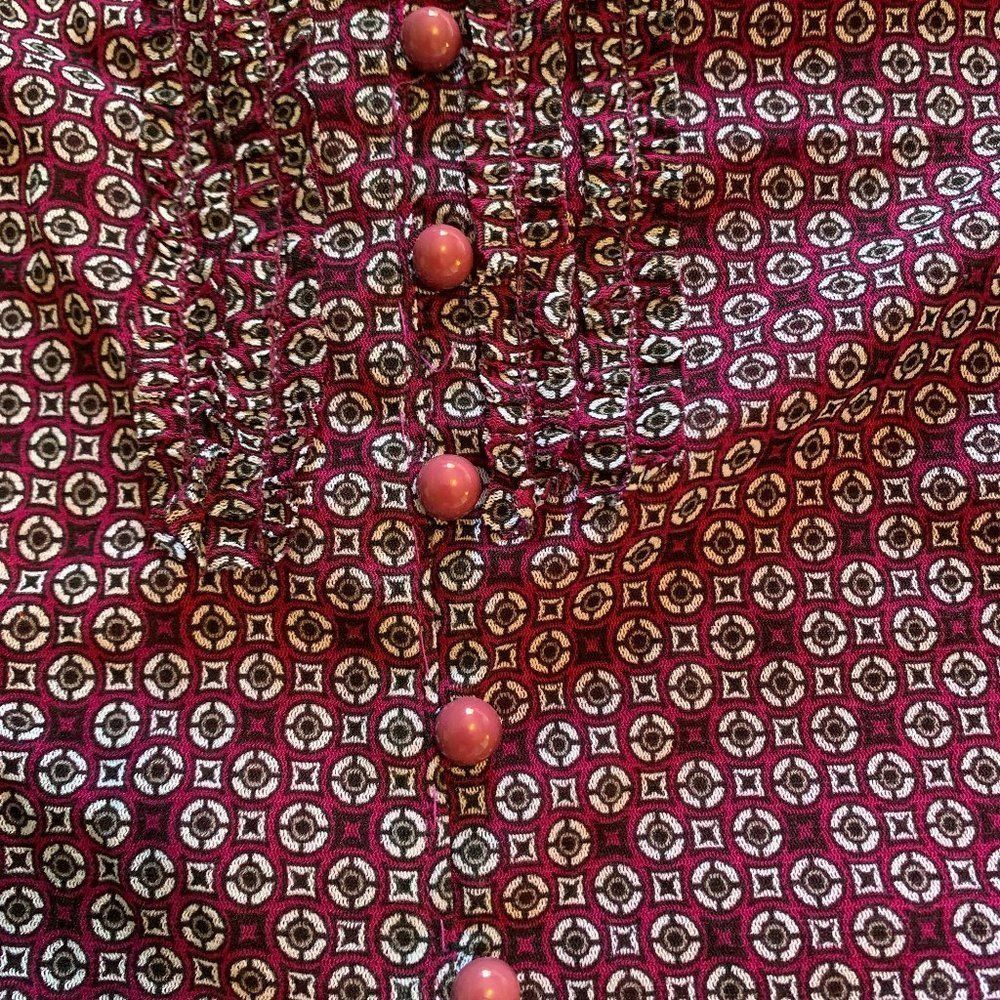 Pretty maroon Blouse, Size XL fits M - Picture 3 of 12